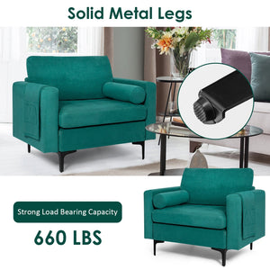 Modular 1/2/3/4-Seat L-Shaped Sectional Sofa Couch with Socket USB Port-1-Seat view 5