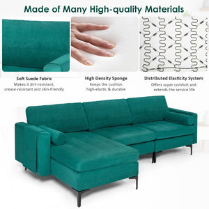 Modular 1/2/3/4-Seat L-Shaped Sectional Sofa Couch with Socket USB Port-3-Seat L-shaped view 5