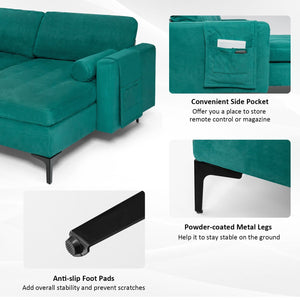 Modular 1/2/3/4-Seat L-Shaped Sectional Sofa Couch with Socket USB Port-3-Seat L-shaped view 9