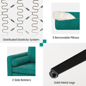 Modular 1/2/3/4-Seat L-Shaped Sectional Sofa Couch with Socket USB Port-3-Seat with USB port view 5