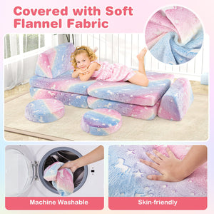 Modular Kids Play Couch Set Glow in the Dark with Portable Handles-Color view 7