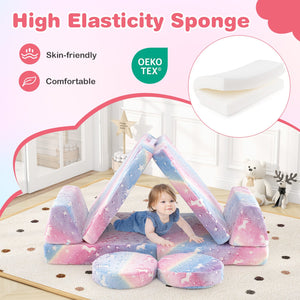 Modular Kids Play Couch Set Glow in the Dark with Portable Handles-Color view 9