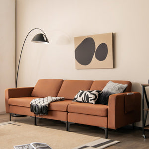 Modular L-shaped Sectional Sofa with Reversible Chaise and 2 USB Ports-Orange view 9
