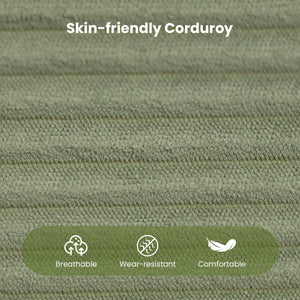 Modular Sectional Sofa Corduroy Upholstered L-shaped Sofa Couch with Deep Seats-Green view 7