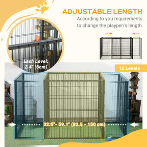 6 Panel 32.5" - 59" x 32" Dog Playpen, Heavy Duty Pet Playpen for Indoor Outdoor, Small and Medium Dogs