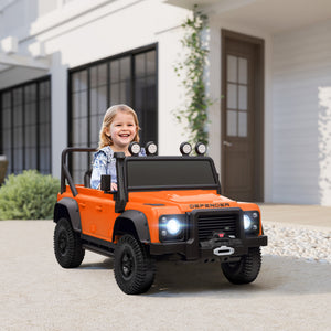 Qaba Land Rover Licensed Kids Ride on Truck with Remote Control, Spring Suspension, LED Lights, 3 Speed for Ages 3-5