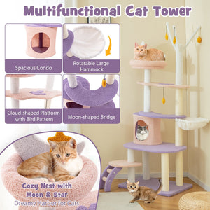 Multi-level Cat Tower with Sisal Covered Scratching Posts-M view 8