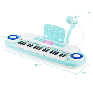 Multifunctional 37 Electric Keyboard Piano with Microphone-Blue view 4