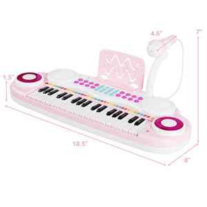 Multifunctional 37 Electric Keyboard Piano with Microphone-Pink view 4