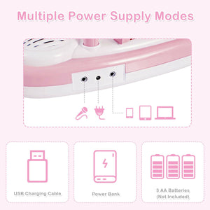 Multifunctional 37 Electric Keyboard Piano with Microphone-Pink view 5