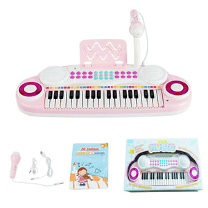 Multifunctional 37 Electric Keyboard Piano with Microphone-Pink view 6