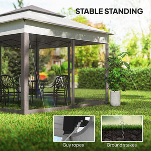 11' x 11' Pop Up Canopy 2-Tier Soft Top Shelter Event Tent w/ Netting Carry Bag for Patio Backyard Garden – view 12