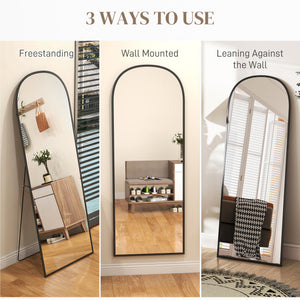 Arched Standing Mirror, 64" x 20" Full Length Mirror, Free Standing or Wall Mounted for Living Room – view 20