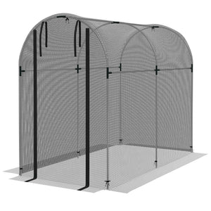 Galvanized Steel Crop Cage, Plant Protection Tent with Zippered Door, 4' x 4', Black – view 15