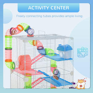 5 Tiers Hamster Cage Portable with Exercise Wheels Play Tube Water Bottle Dishes House Ladder for Gerbils – view 5
