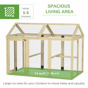 Chicken Run Expandable Outdoor Large Chicken Coop with 2 Doors and 3 Perches for 1–3 Chickens