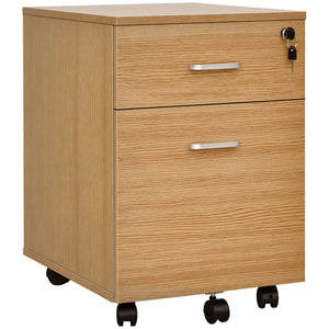 2 Drawer File Cabinet with Lock and Keys, Mobile Vertical Filing Cabinet with Wheels and Drawers