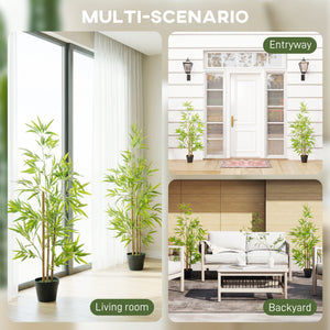 Artificial Bamboo Tree, 4ft Fake Tree with Realistic Leaf and Natural Trunk, Decorative Plant in Nursery