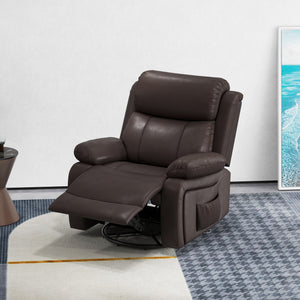 PU Leather Reclining Chair with Vibration Massage Recliner, Swivel Base, Rocking Function, Remote Control – view 7