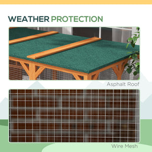 Wooden Cat Catio, 76"L Walk in Outdoor Cat House with Asphalt Roof, Platforms, Lockable Doors – view 11