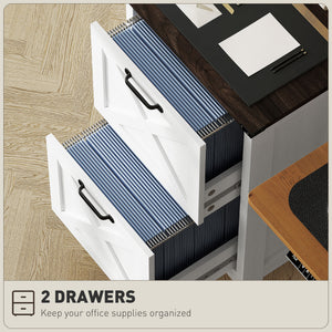 Vertical Filing Cabinet with 2 Drawers, Rustic Farmhouse Office Storage Cabinet for A4, Letter Size – view 32