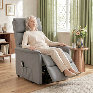 Lift Chair for Elderly, Power Chair Recliner with Remote Control, Side Pockets for Living Room, Blue – view 14