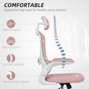 Ergonomic Mesh Office Chair, High Back Desk Chair with Rotatable Headrest, Flip-Up Armrests – view 17