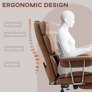 400LBS Massage Office Chair, Executive Office Chair with 6-Point Vibration, Footrest and Lumbar Support – view 12