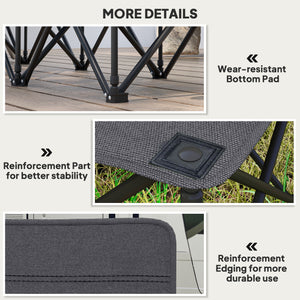 6 Seat Folding Camping Chair with Cup Holder and Carrying Case for Camping, Picnic, Sport Events, Black – view 20