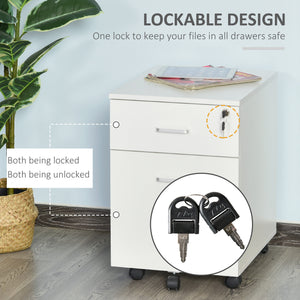 2 Drawer File Cabinet with Lock and Keys, Mobile Vertical Filing Cabinet with Wheels and Drawers – view 12