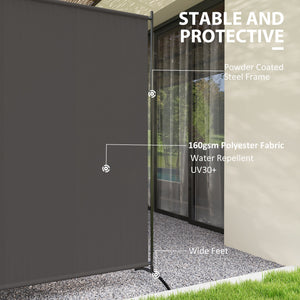 Single Panel Room Divider, UV30+ Privacy Screen, Indoor Outdoor Privacy Panel with Stable Base, Beige – view 18