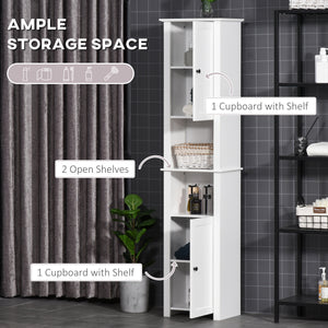 Tall Medicine Cabinet, Freestanding Bathroom Storage Cabinet with Shelves and 2 Cupboards – view 3
