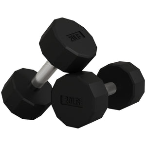 Soozier 2 x 10lbs Dumbbells Set with Non-Slip Grip, Rubber Covered Weights for Men Women Home Gym Workout