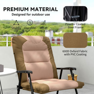 Folding Rocking Chair Set of 2 Padded Rockers with Armrest, Navy Blue – view 26