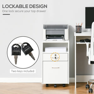 2 Drawer Filing Cabinet with Lock, Vertical File Cabinet with Wheels, Mobile Office Cabinet for A4 – view 6
