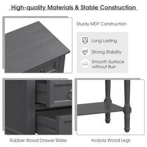 Narrow Console Table with 3 Storage Drawers and Open Bottom Shelf view 8