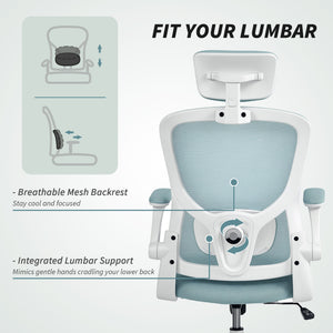 Ergonomic Office Chair, Mesh Desk Chair with Adjustable Headrest, Lumbar Support and Height – view 25