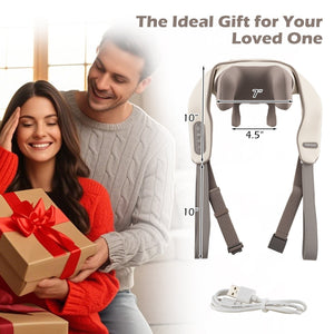 Neck Shoulder Massager 4D Deep Tissue Kneading Shiatsu Massage Machine-Beige view 2