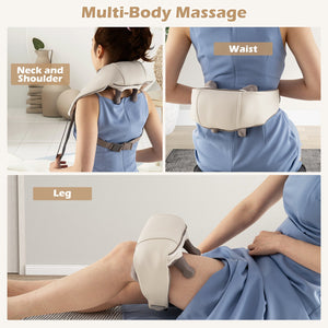 Neck Shoulder Massager 4D Deep Tissue Kneading Shiatsu Massage Machine-Beige view 9