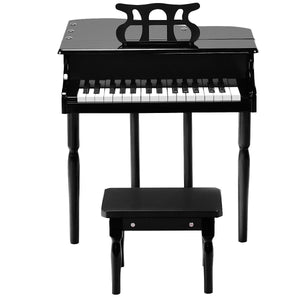Musical Instrument Toy 30-Key Children Mini Grand Piano with Bench-Black view 4