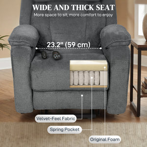 Power Recliner Chair with Massage, Electric Lift Chair for Elderly with Side Pockets, 2 Memory Positions – view 12