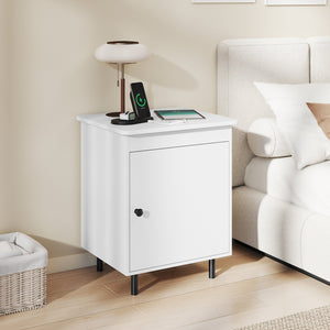Nightstand Mid Century End Tables with Door-1 Pieces view 2