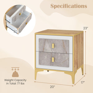 Nightstand with 2 Pull-out Drawers for Living Room Bedroom view 5