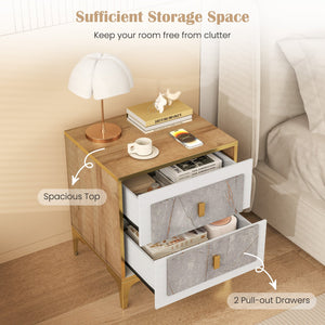 Nightstand with 2 Pull-out Drawers for Living Room Bedroom view 7