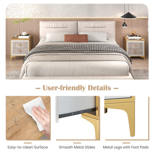 Nightstand with 2 Pull-out Drawers for Living Room Bedroom view 9