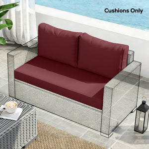 Outdoor Seat Cushions with Backrest, Loveseat Double Sofa Outdoor Furniture Cushions, Beige – view 41