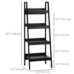 Set of 2, 4 Tier Ladder Shelf Bookcase, Multi-Use Display Rack, Storage Shelving Unit Display Stand – view 2