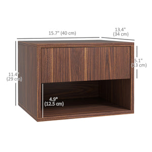 Floating Nightstand Set of 2, Wall Mounted Bedside Table with Drawer for Bedroom Black – view 9