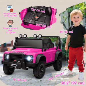 Qaba Land Rover Licensed Kids Ride on Truck with Remote Control, Spring Suspension, LED Lights, 3 Speed for Ages 3-5