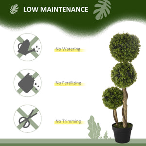 Set of 2 3FT Artificial Tree Bamboo Tree Fake Plants in Pot for Home Office Living Room Decor, Green